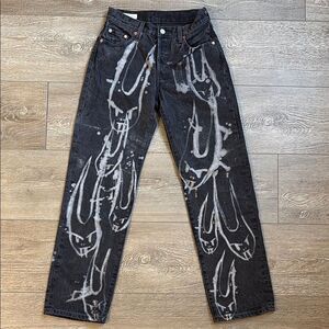 Levi’s x Barbie Ferrera Collab Urban Outfitters 90s 501 Jeans in Bunny Black